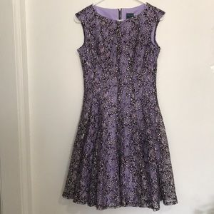 Gabby Skye Purple Floral Sleeveless Flare Dress 4